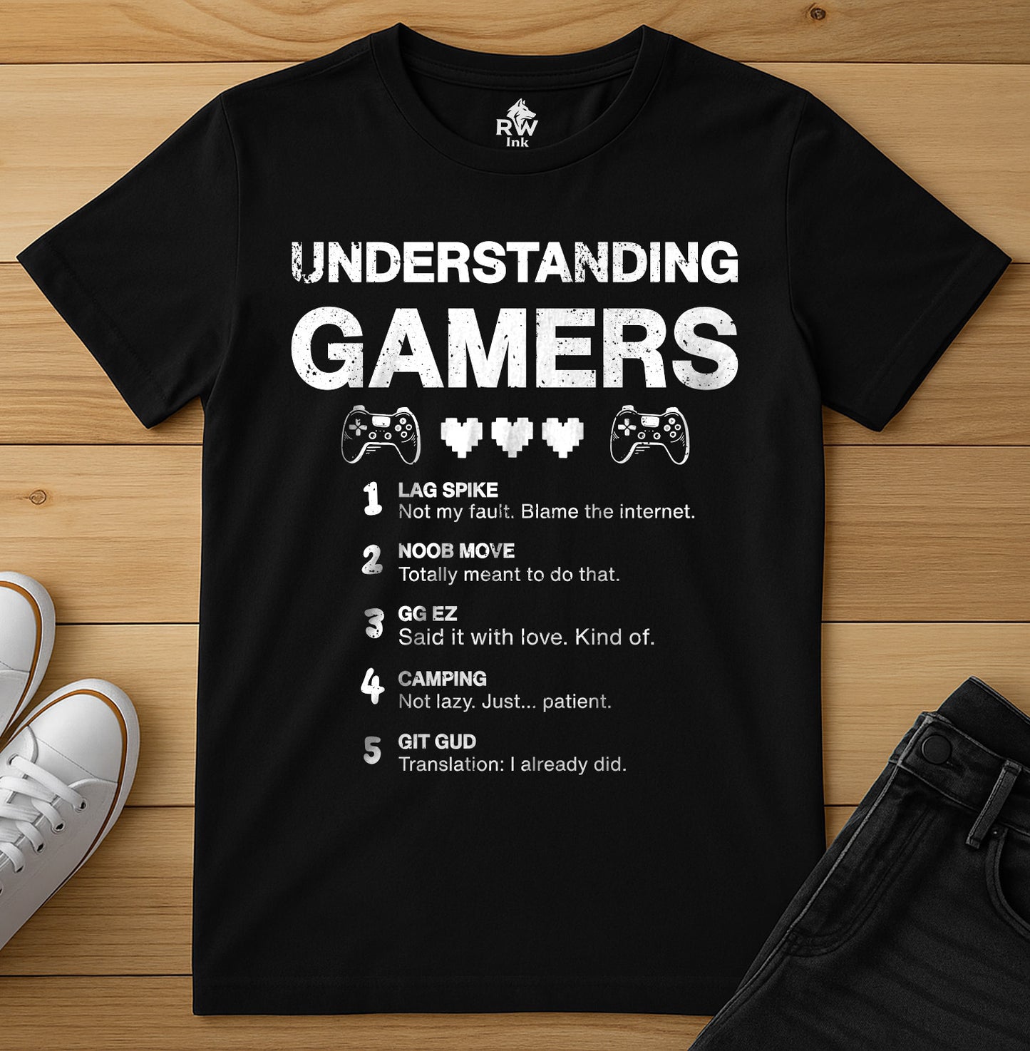 Understanding Gamers – Funny Gamer Lingo Graphic Tee – Bella+Canvas 3001 Unisex T-Shirt
