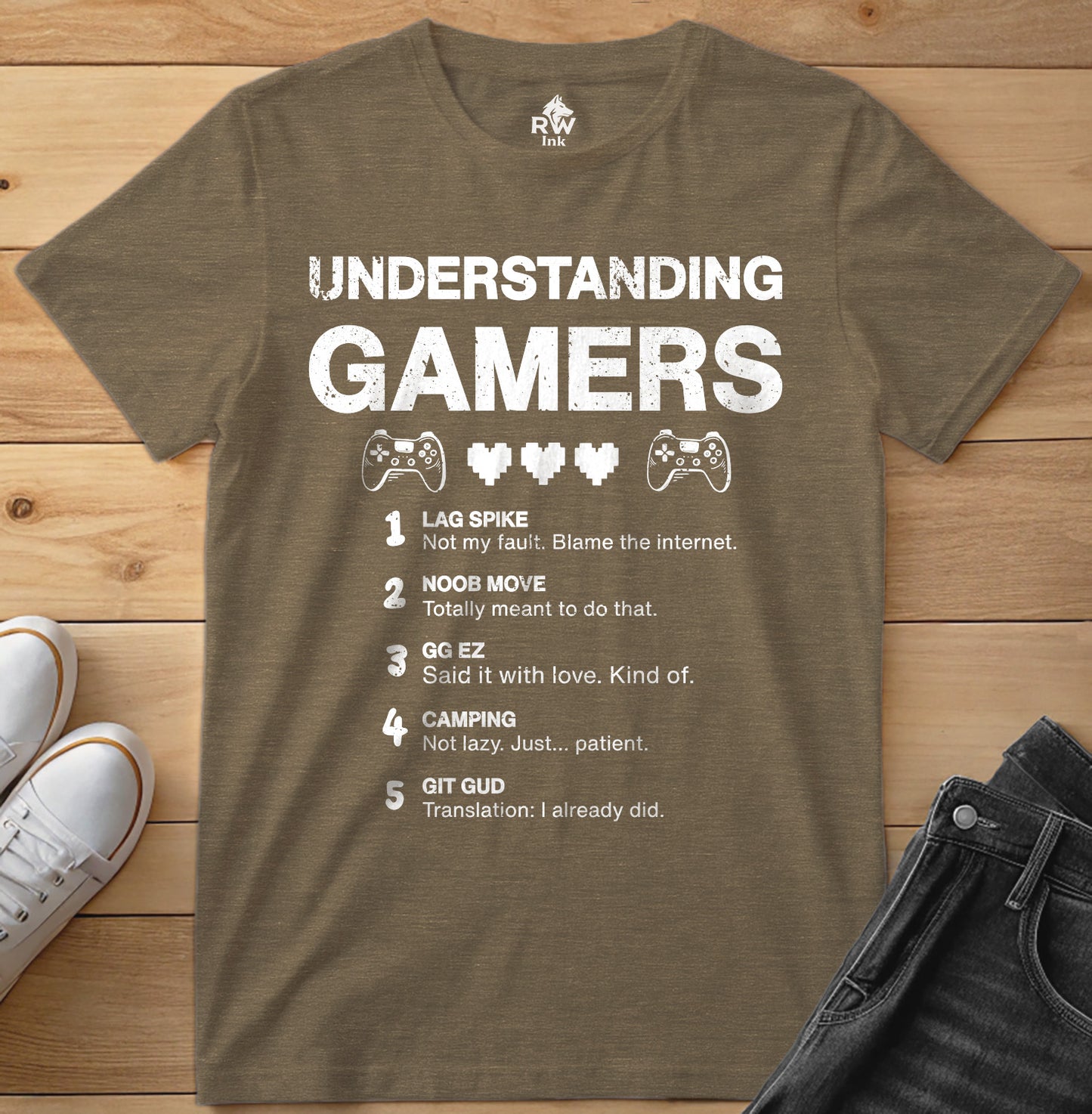 Understanding Gamers – Funny Gamer Lingo Graphic Tee – Bella+Canvas 3001 Unisex T-Shirt