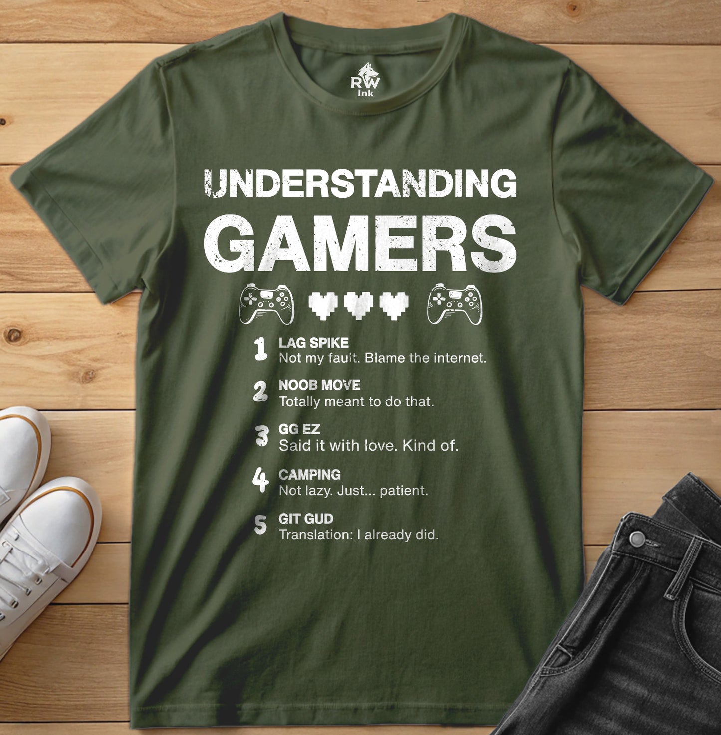 Understanding Gamers – Funny Gamer Lingo Graphic Tee – Bella+Canvas 3001 Unisex T-Shirt