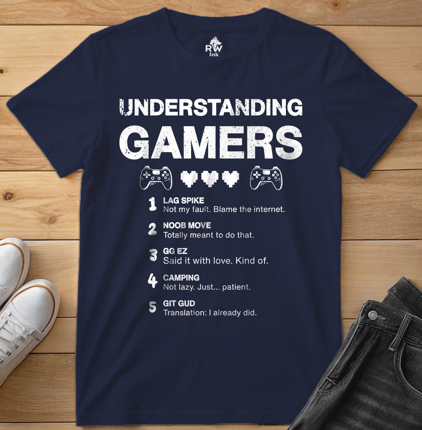 Understanding Gamers – Funny Gamer Lingo Graphic Tee – Bella+Canvas 3001 Unisex T-Shirt