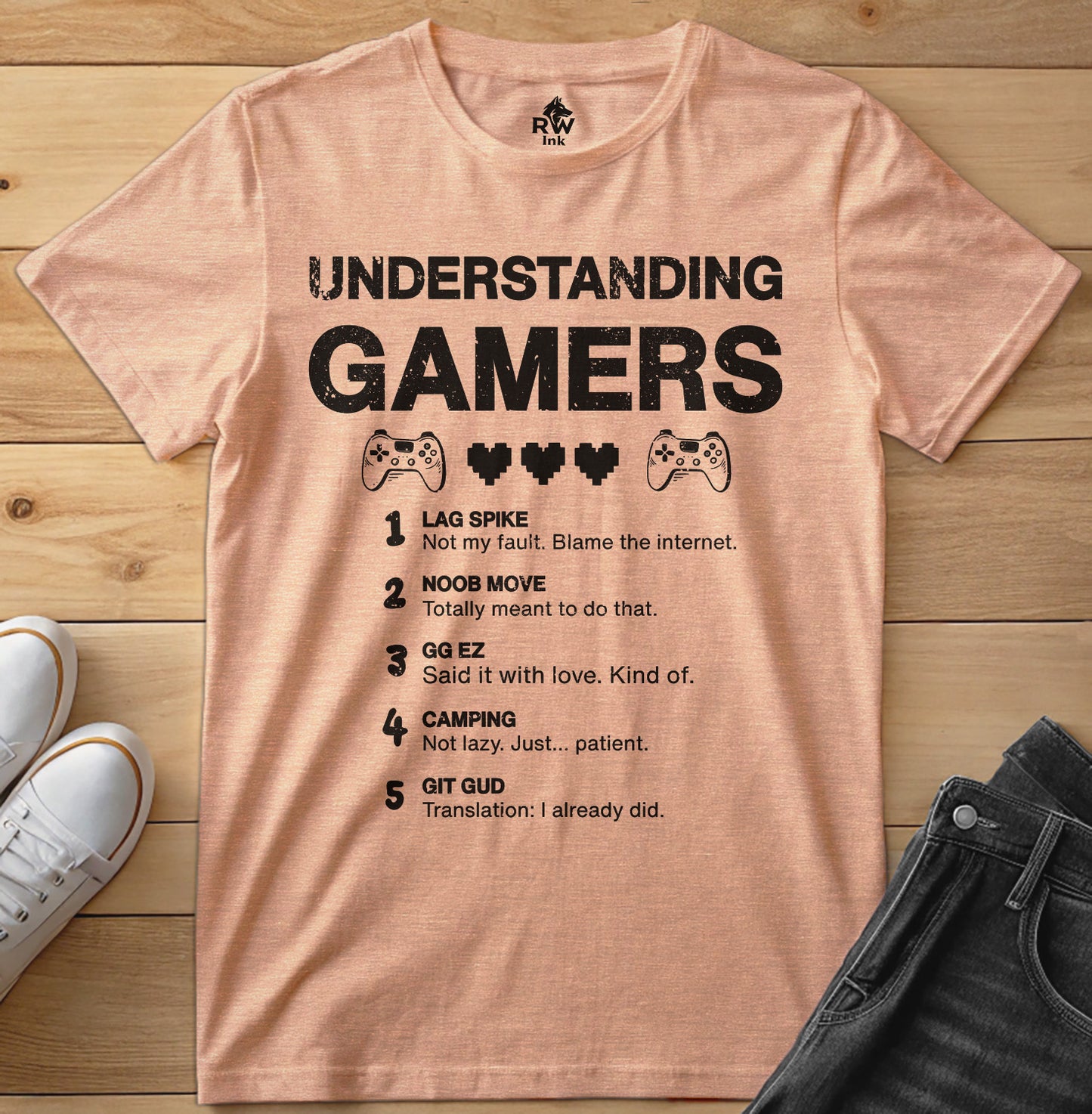 Understanding Gamers – Funny Gamer Lingo Graphic Tee – Bella+Canvas 3001 Unisex T-Shirt