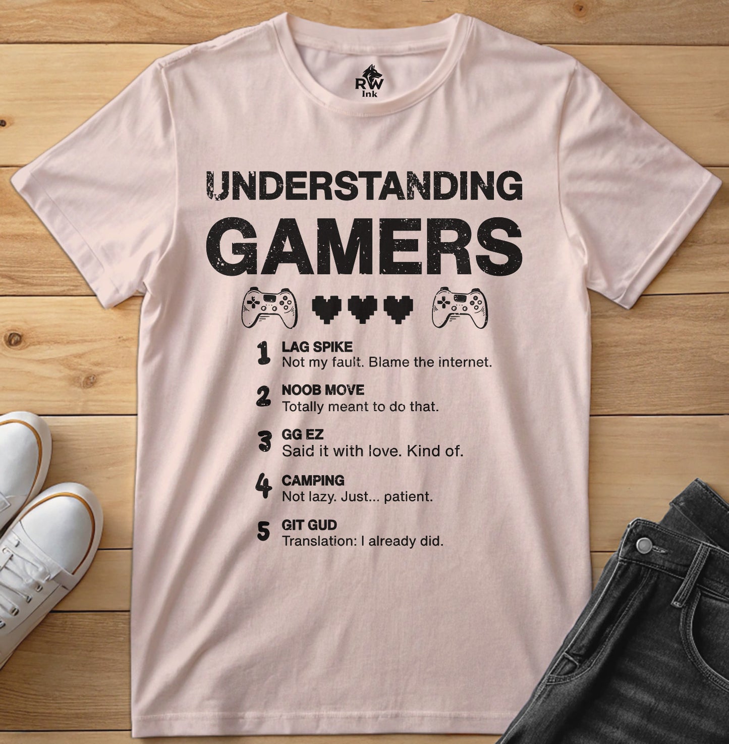 Understanding Gamers – Funny Gamer Lingo Graphic Tee – Bella+Canvas 3001 Unisex T-Shirt