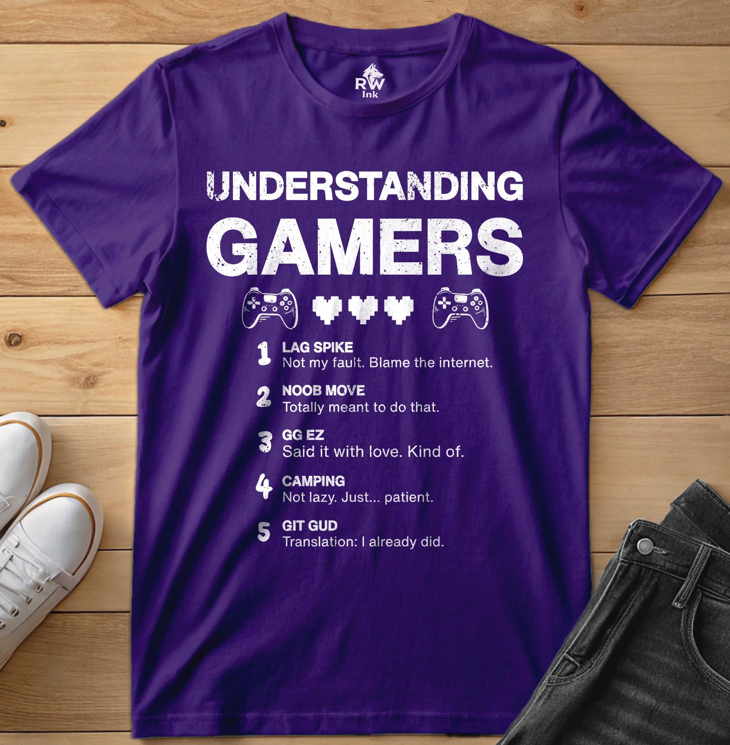 Understanding Gamers – Funny Gamer Lingo Graphic Tee – Bella+Canvas 3001 Unisex T-Shirt
