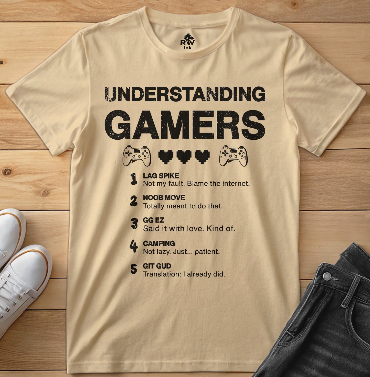Understanding Gamers – Funny Gamer Lingo Graphic Tee – Bella+Canvas 3001 Unisex T-Shirt