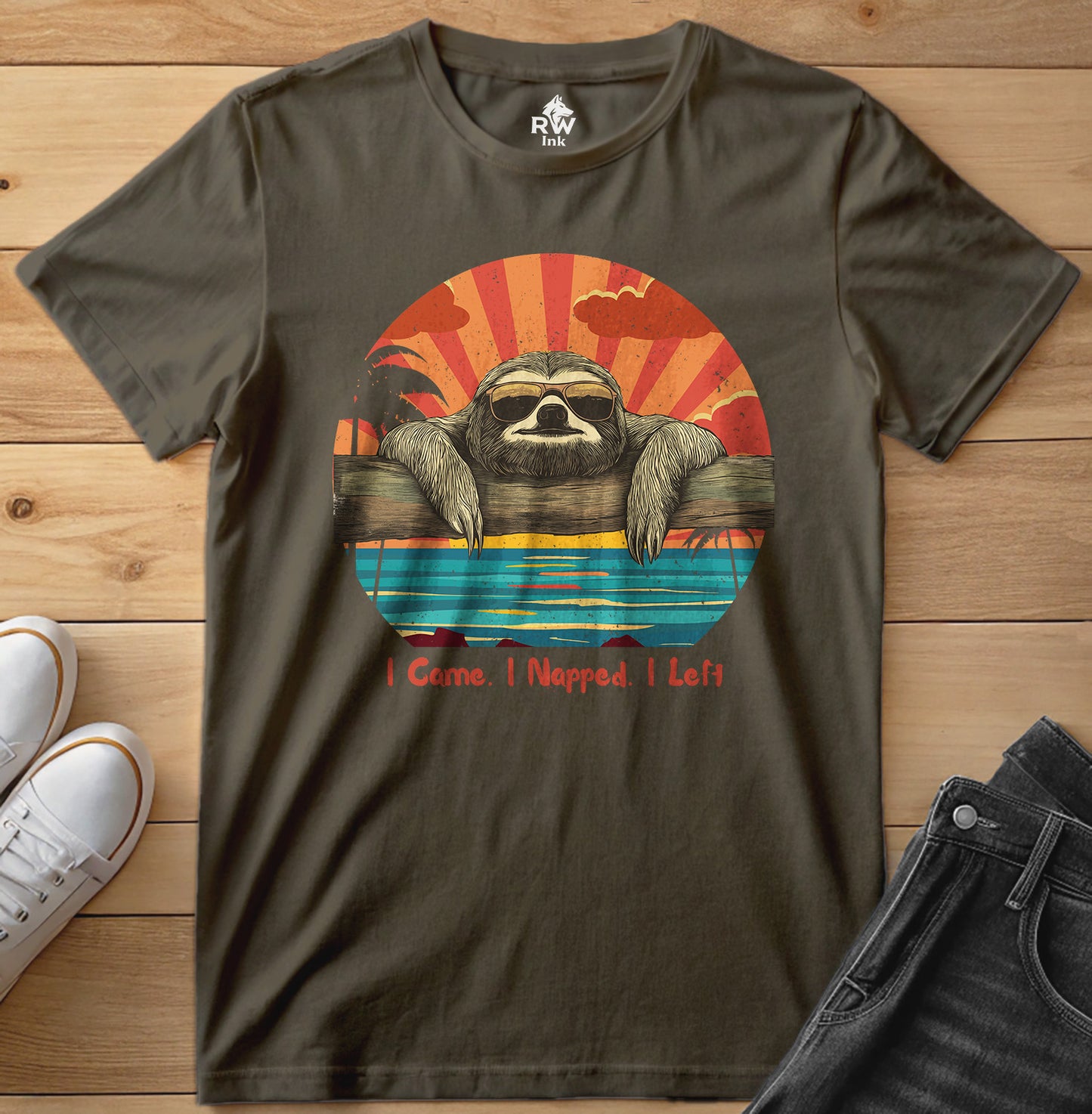 I Came. I Napped. I Left – Funny Sloth T-Shirt – Bella+Canvas 3001 Unisex Tee