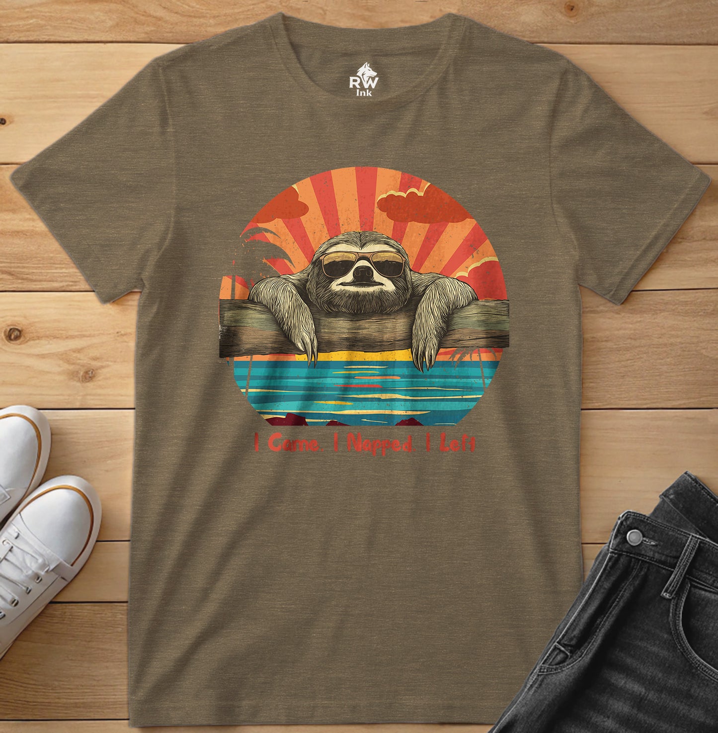 I Came. I Napped. I Left – Funny Sloth T-Shirt – Bella+Canvas 3001 Unisex Tee