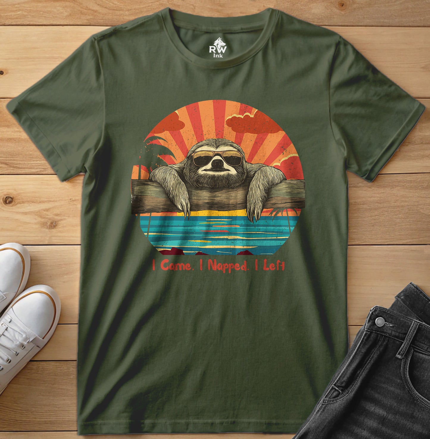 I Came. I Napped. I Left – Funny Sloth T-Shirt – Bella+Canvas 3001 Unisex Tee