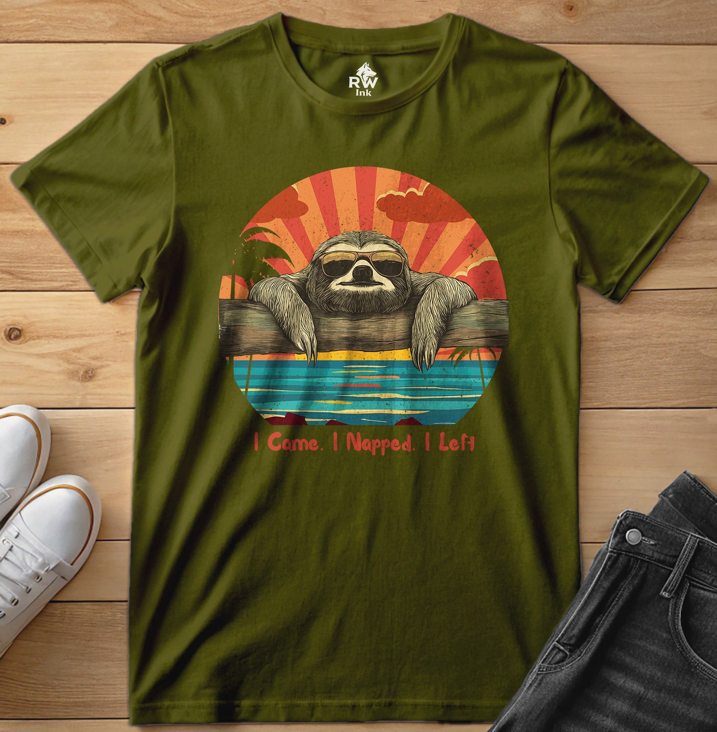 I Came. I Napped. I Left – Funny Sloth T-Shirt – Bella+Canvas 3001 Unisex Tee