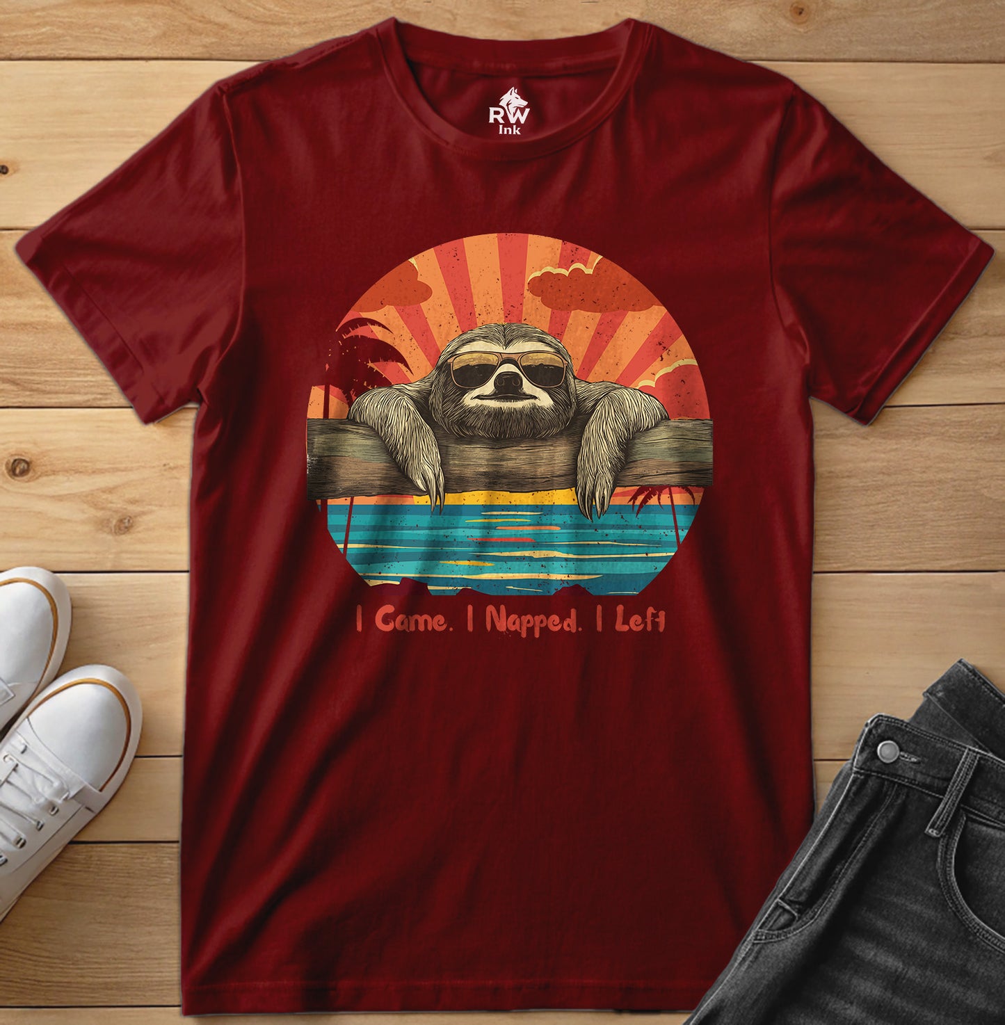 I Came. I Napped. I Left – Funny Sloth T-Shirt – Bella+Canvas 3001 Unisex Tee
