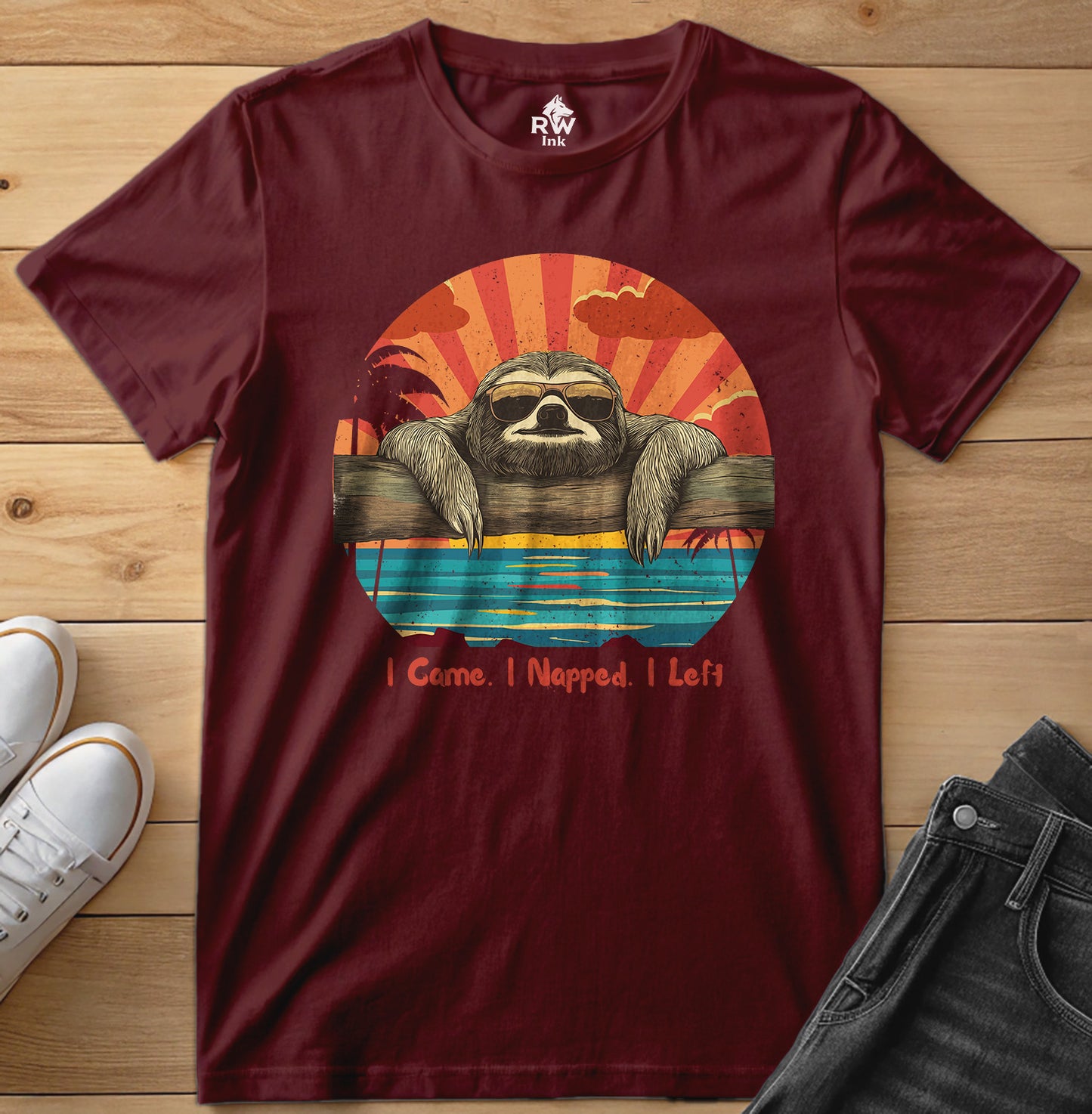 I Came. I Napped. I Left – Funny Sloth T-Shirt – Bella+Canvas 3001 Unisex Tee