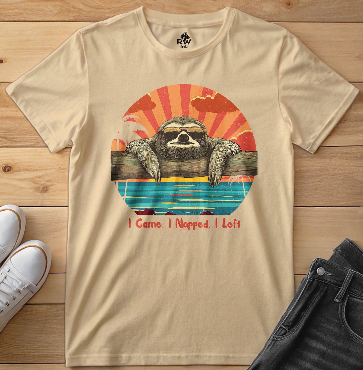 I Came. I Napped. I Left – Funny Sloth T-Shirt – Bella+Canvas 3001 Unisex Tee