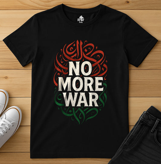 No More War – Calligraphy Peace Tee | Bella+Canvas 3001 Unisex T-Shirt
