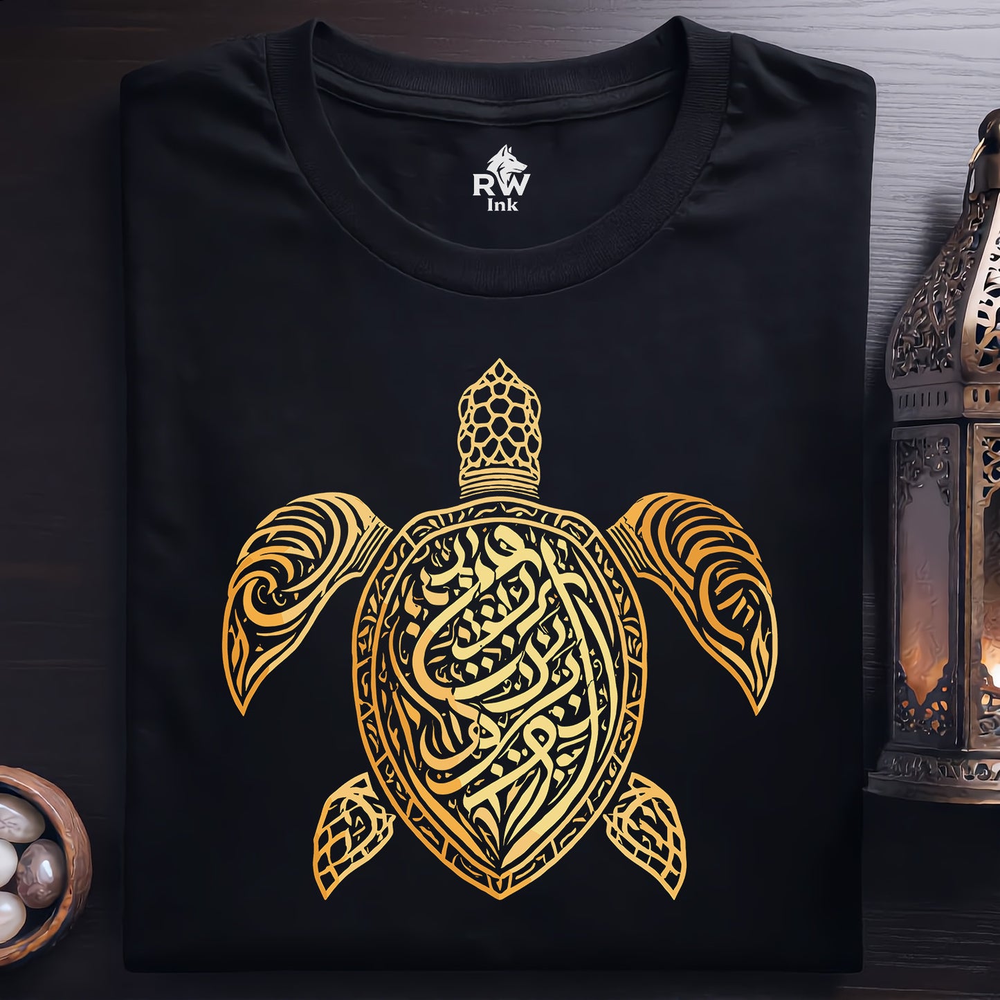 Majestic Sea Turtle – Tribal Calligraphy Art Tee | Bella+Canvas 3001